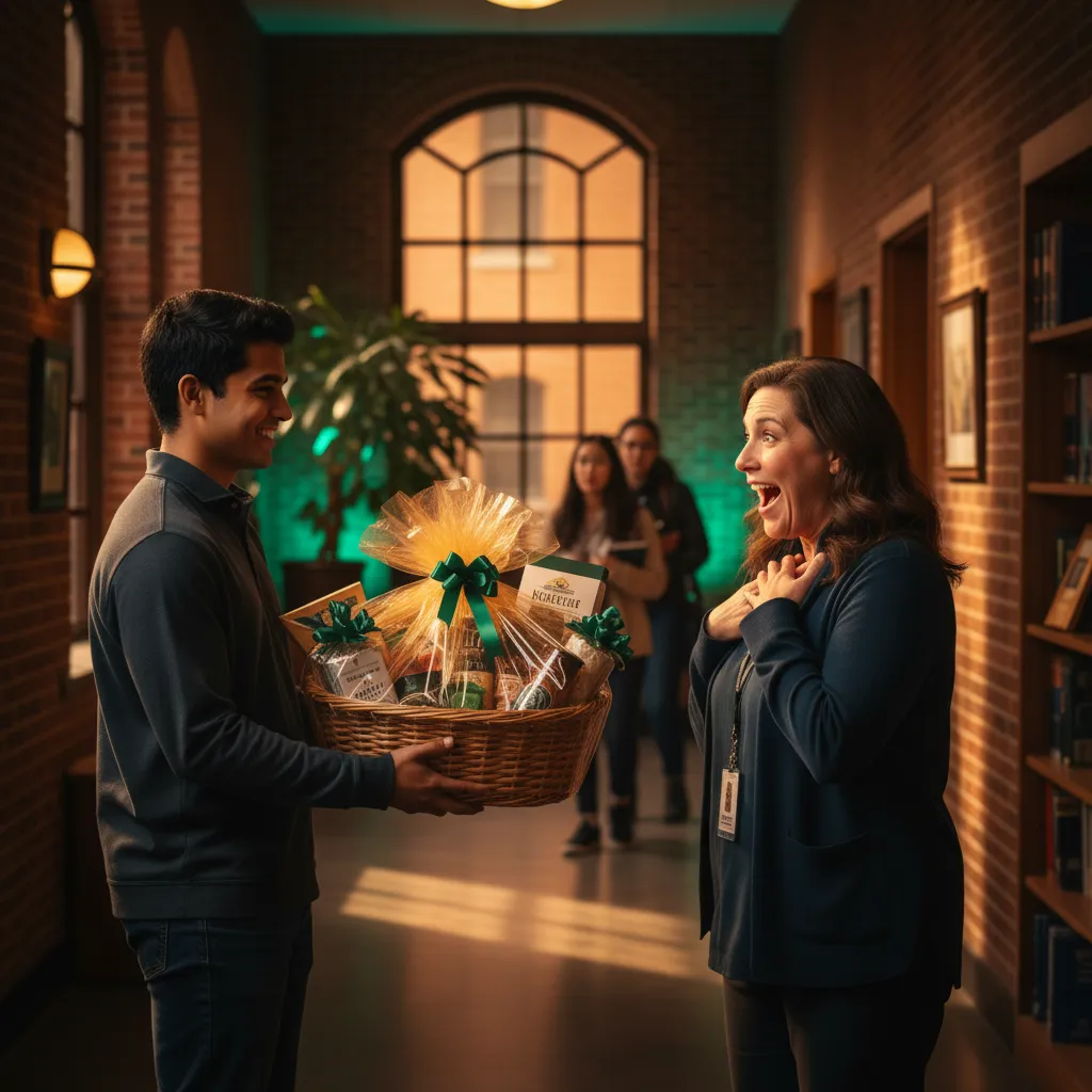 Surprising staff members with gifts