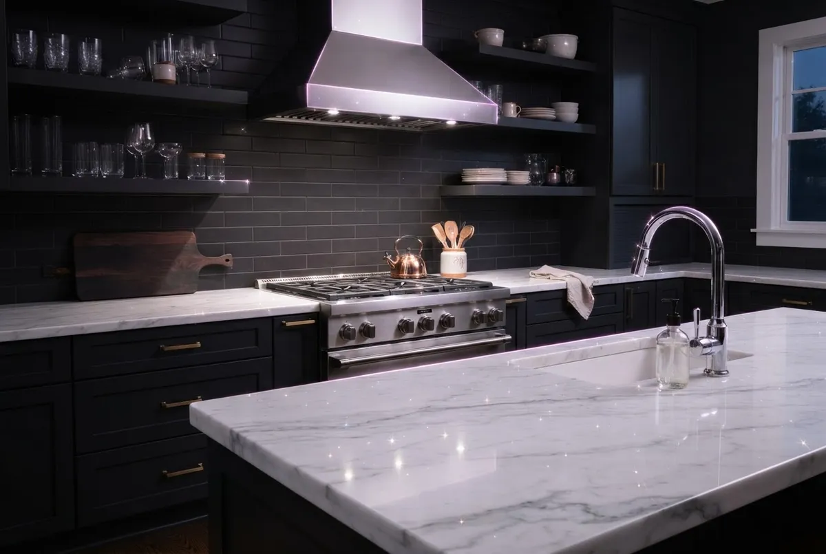 Deep detailed scrub magic transforming kitchen tile and surfaces