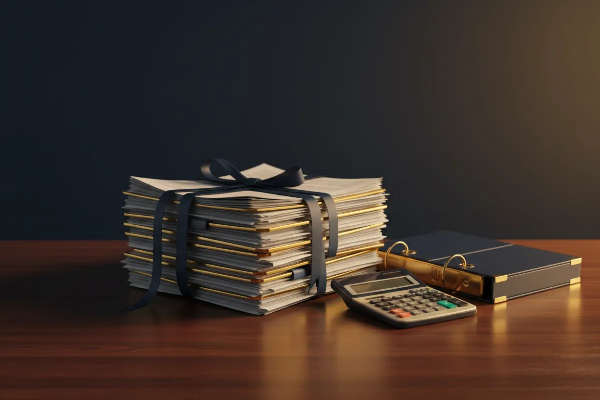 Professional reviewing bookkeeping records