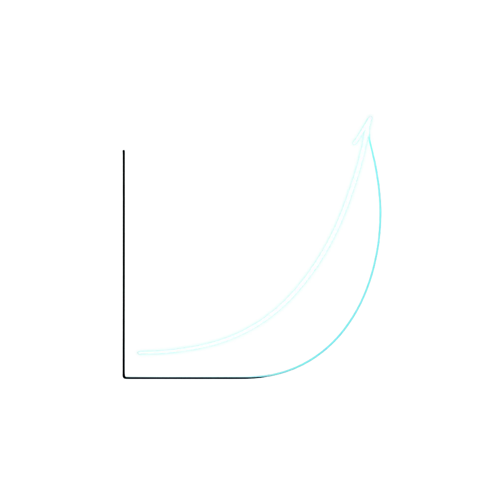 Abstract graphic data-visualization contrasting flatline with compound growth