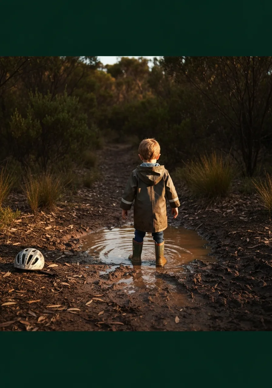 Faceless environmental shot of child exploring