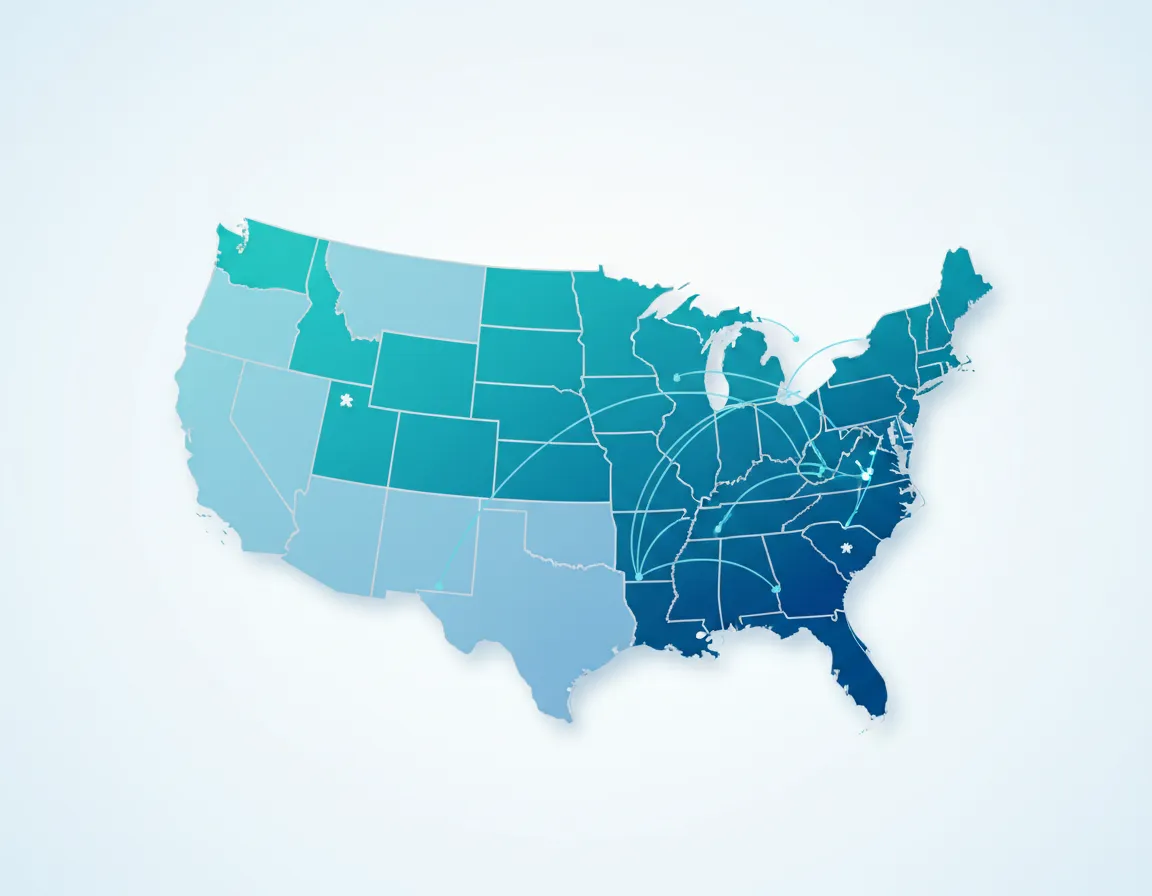 Map visualization of ISRAELS LOGISTICS INC Northeast and Midwest coverage