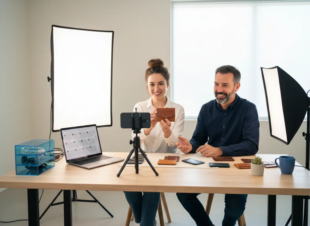 Creator filming ongoing content for small business social media