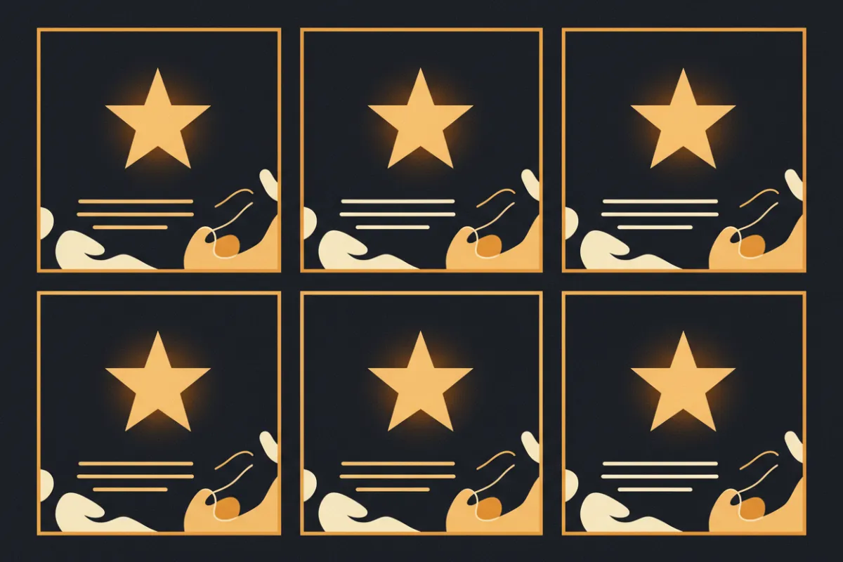 High-resolution 5-star review collage showing client praise