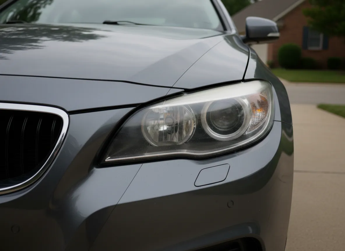 Before and after headlight restoration in Kansas City
