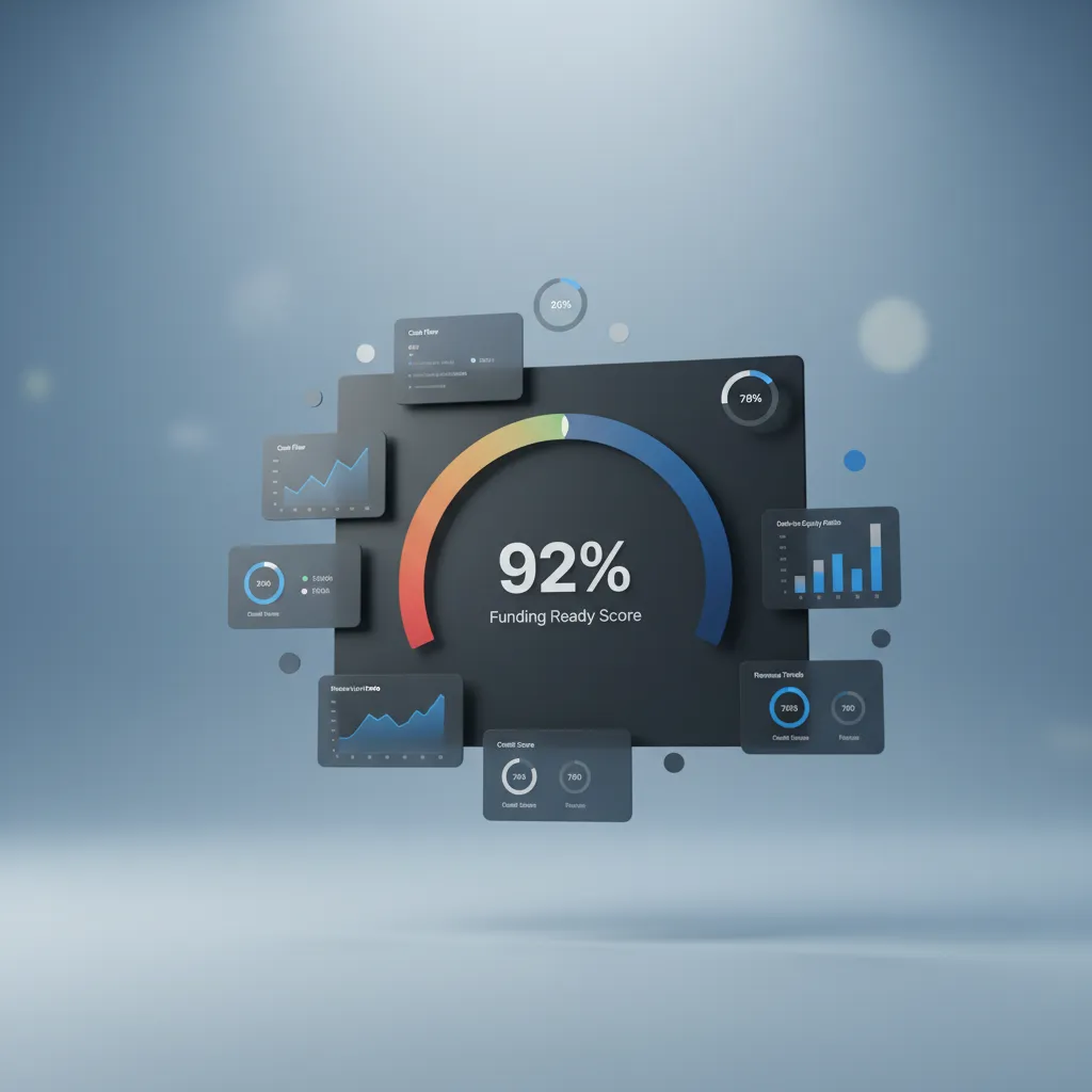 Funding Ready Score Gauge Dashboard Mockup