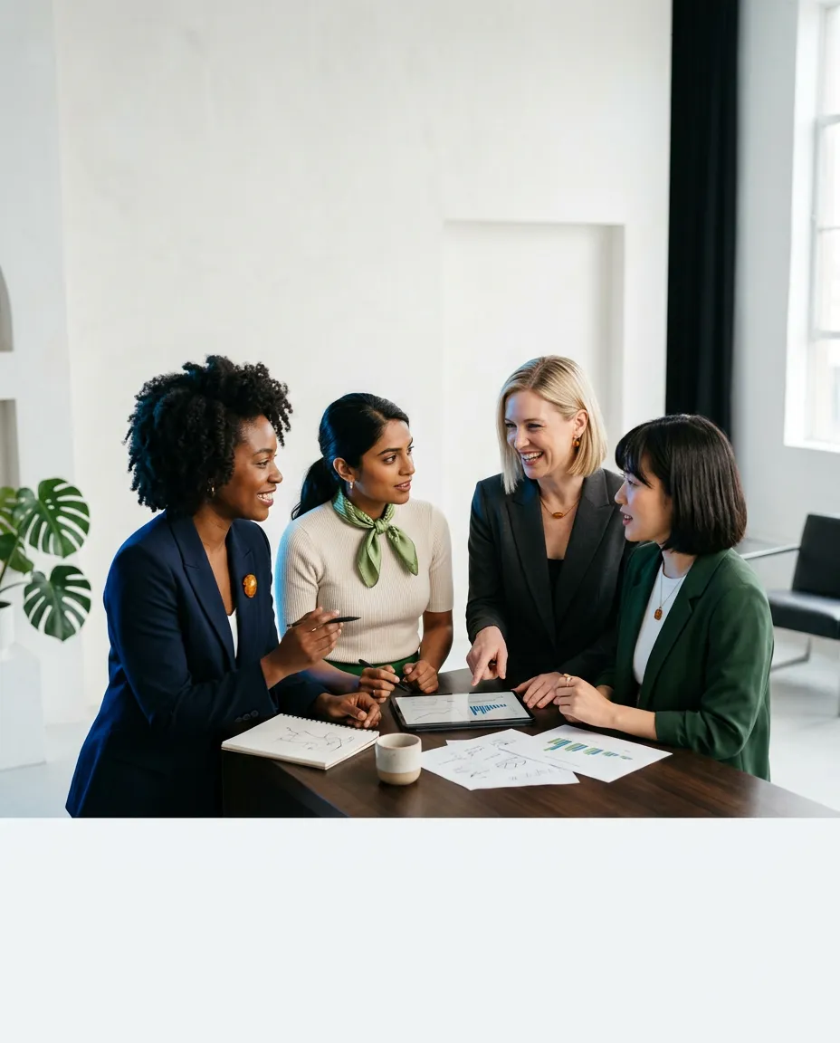 Empowered female visionaries and professionals collaborating