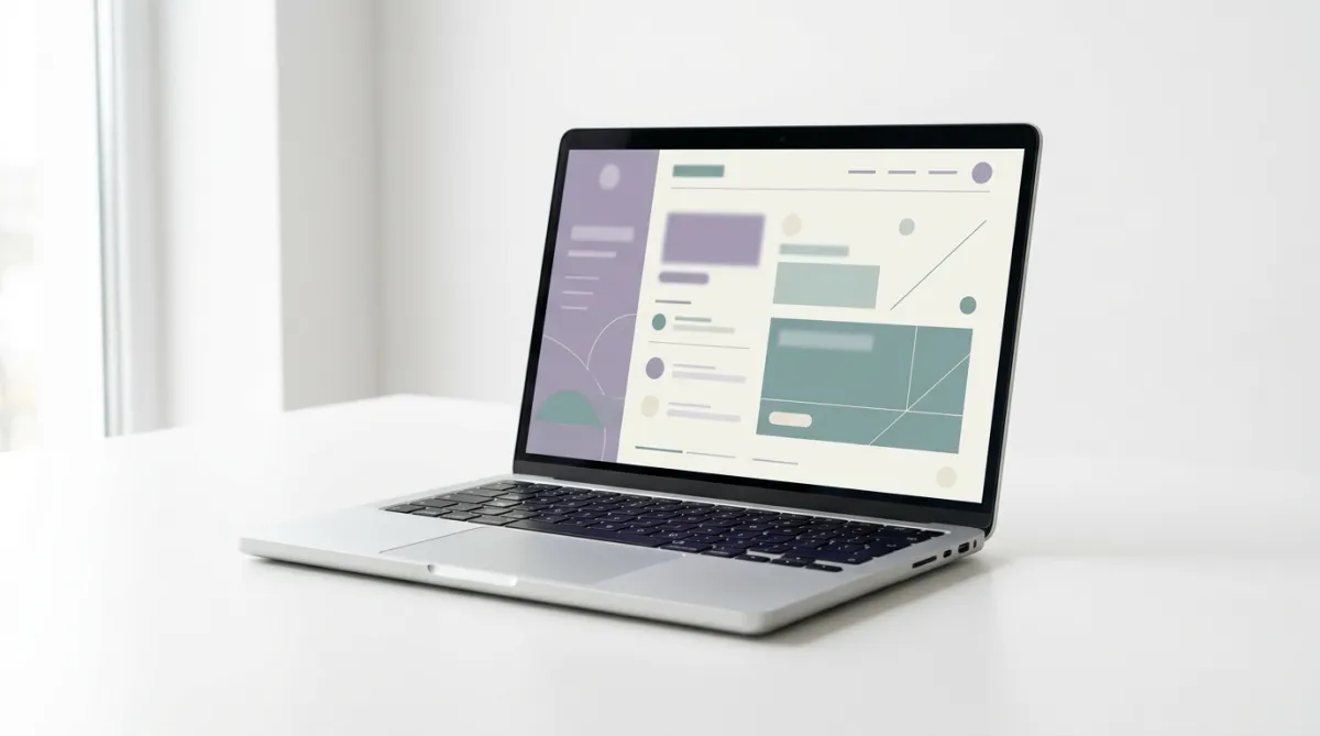Laptop device mockup placeholder for Divine in 9 program screenshots