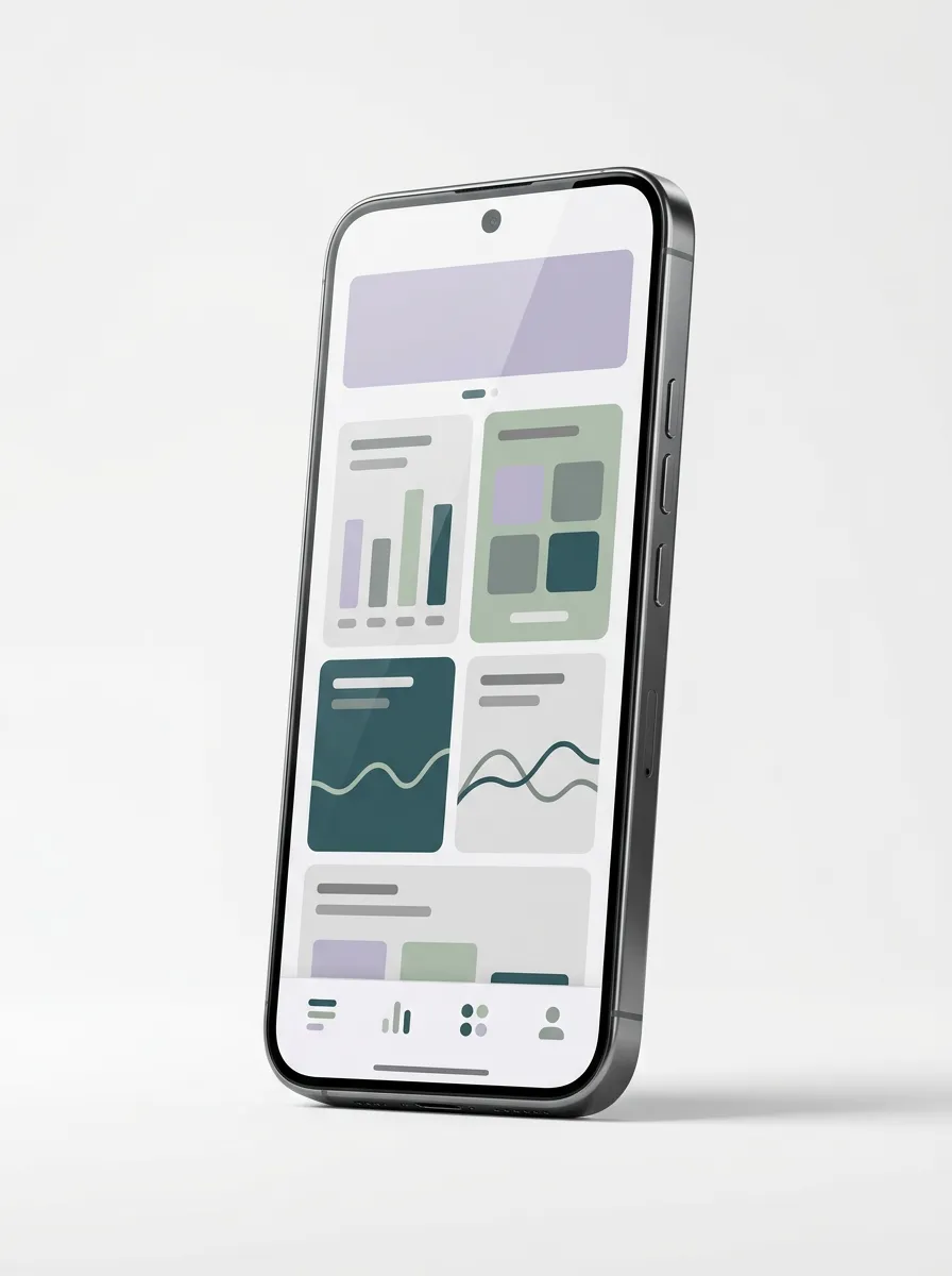 Smartphone device mockup placeholder for Divine in 9 program screenshots
