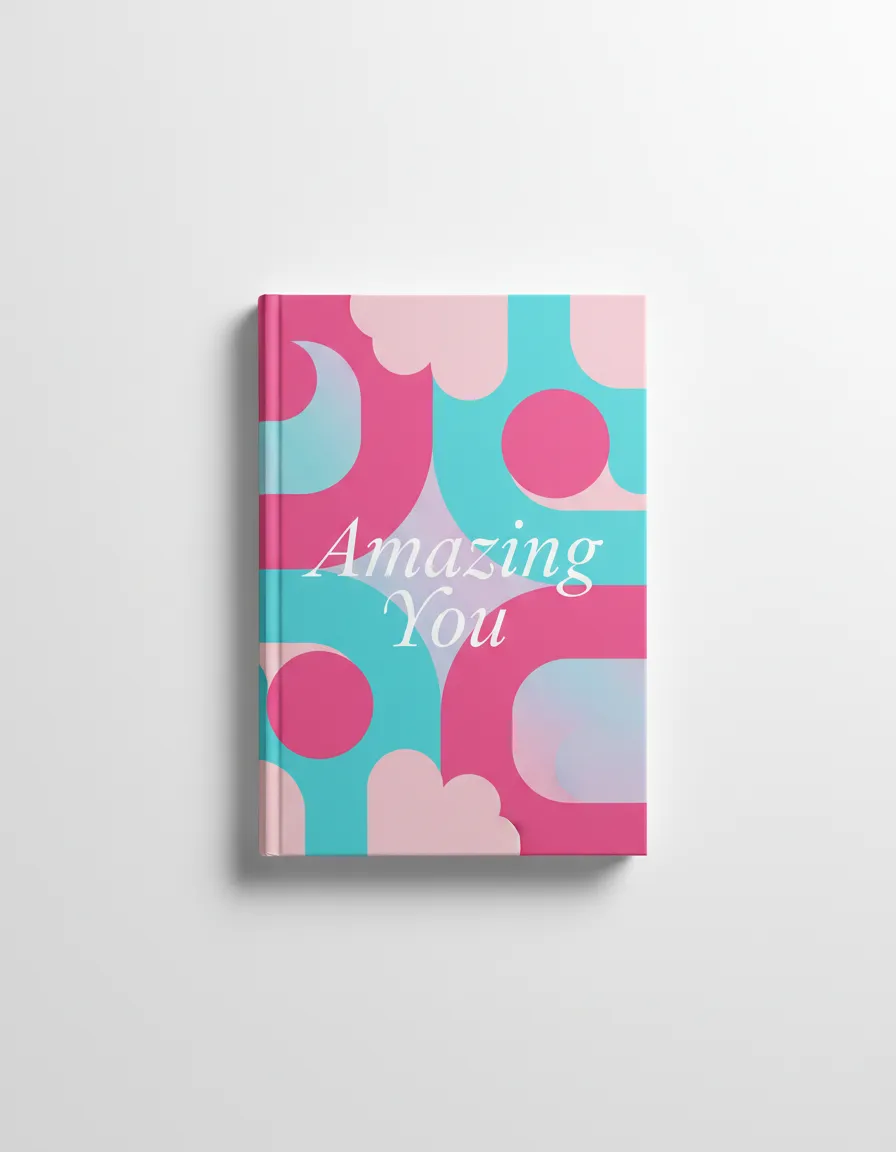 Amazing You book mockup with playful bright cover