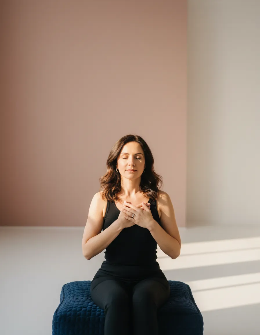 Woman experiencing a moment of calm healing
