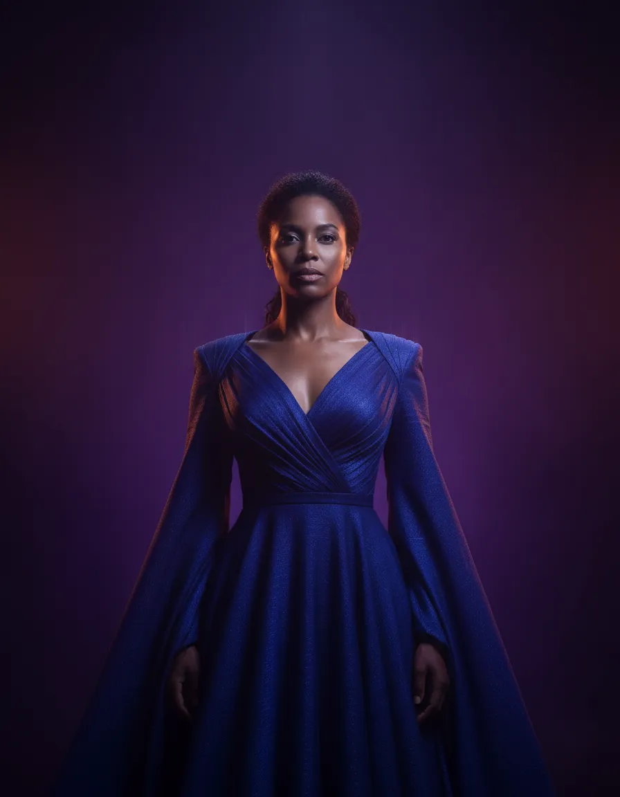 A powerful editorial portrait conveying unstoppable confidence