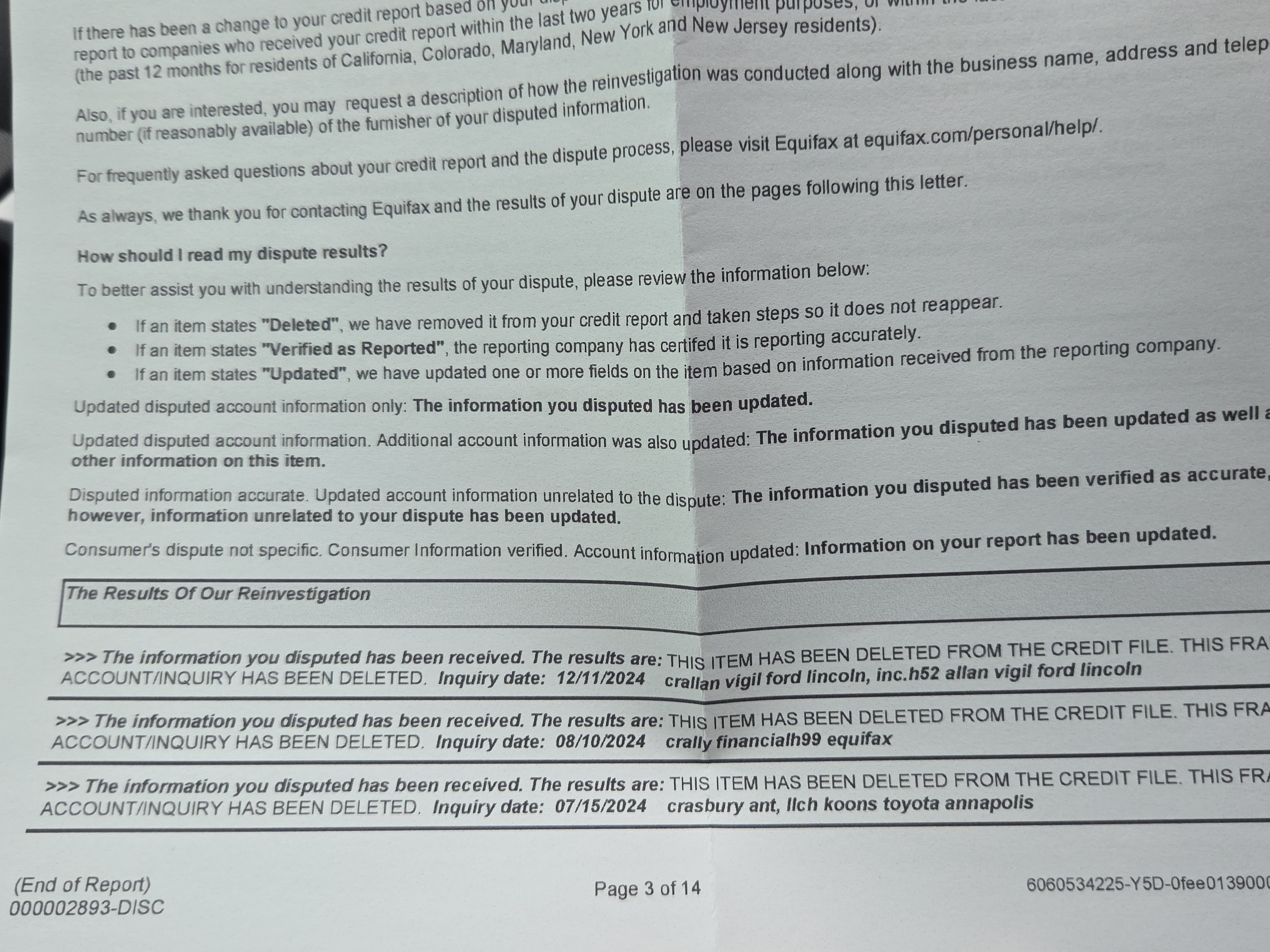 Deleted Inquiries List