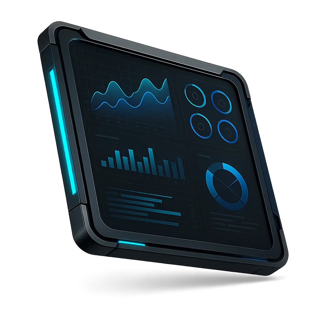 AI Accelerator Dashboard 3D Mockup