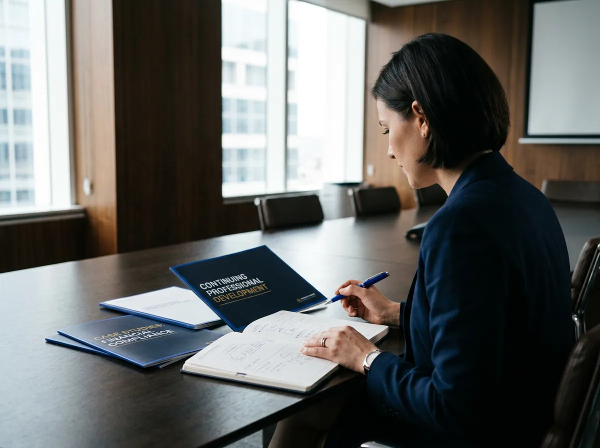 Practitioner reviewing rigorous professional development case studies