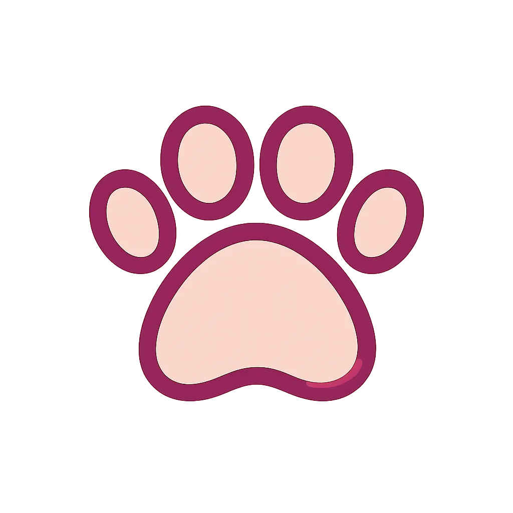 Subtle pink paw print illustration