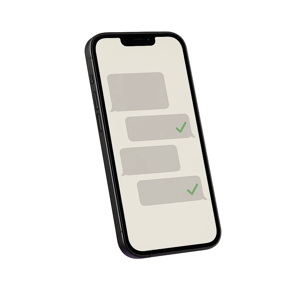 Automated customer response app on mobile phone