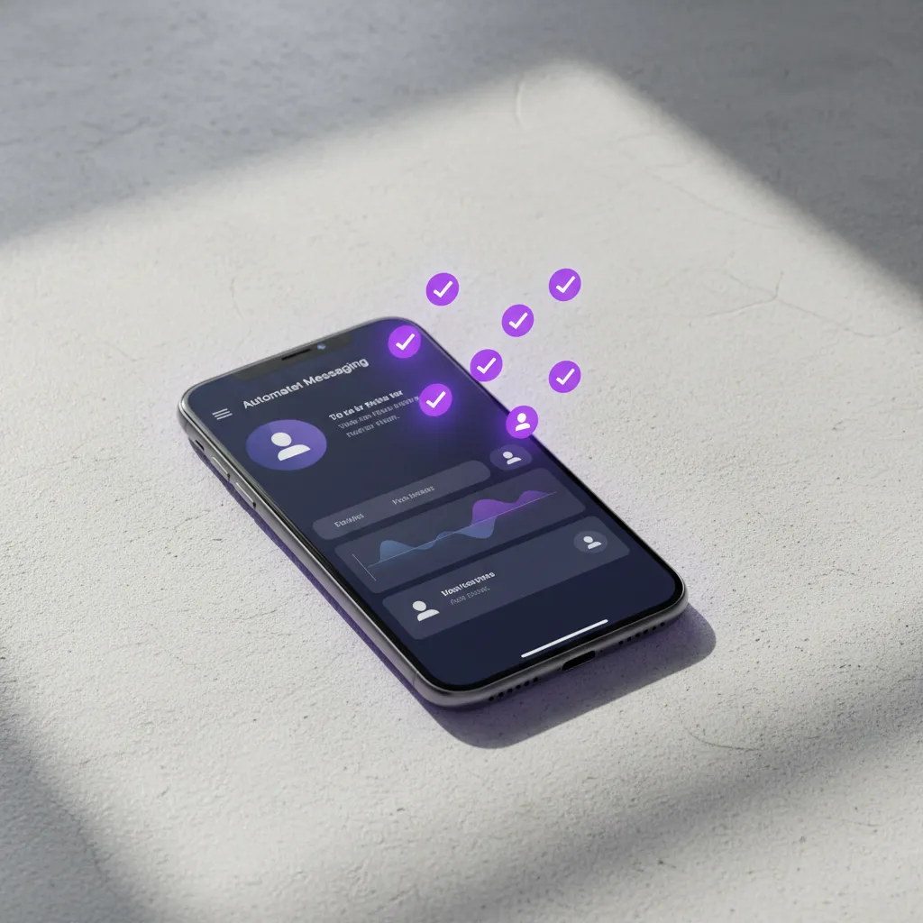 Automated email and SMS sequence dashboard on a smartphone