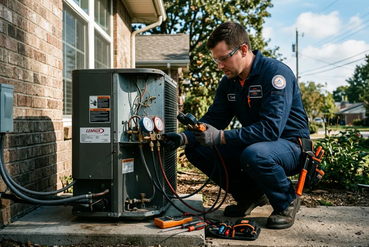 Certified Rev Engineers HVAC trade technician with professional equipment