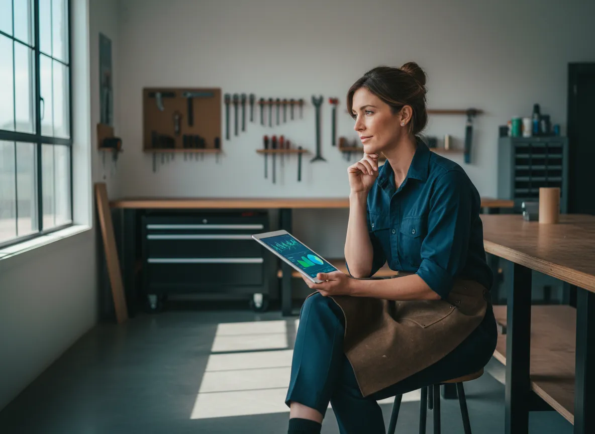 Australian self-employed business owner reviewing finance options