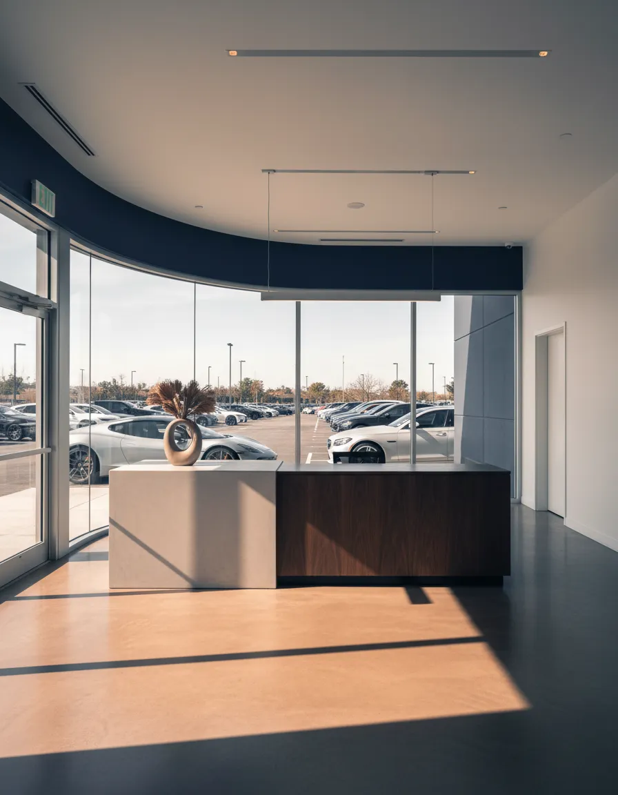 Professional dealership office environment