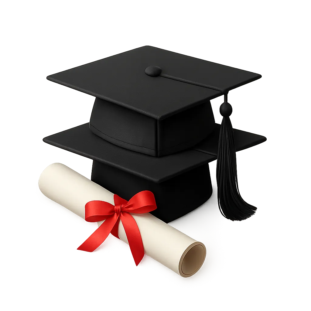 Graduation caps and diploma - MBA program