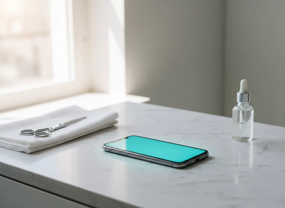 Sleek smartphone showing seamless notifications in a bright studio