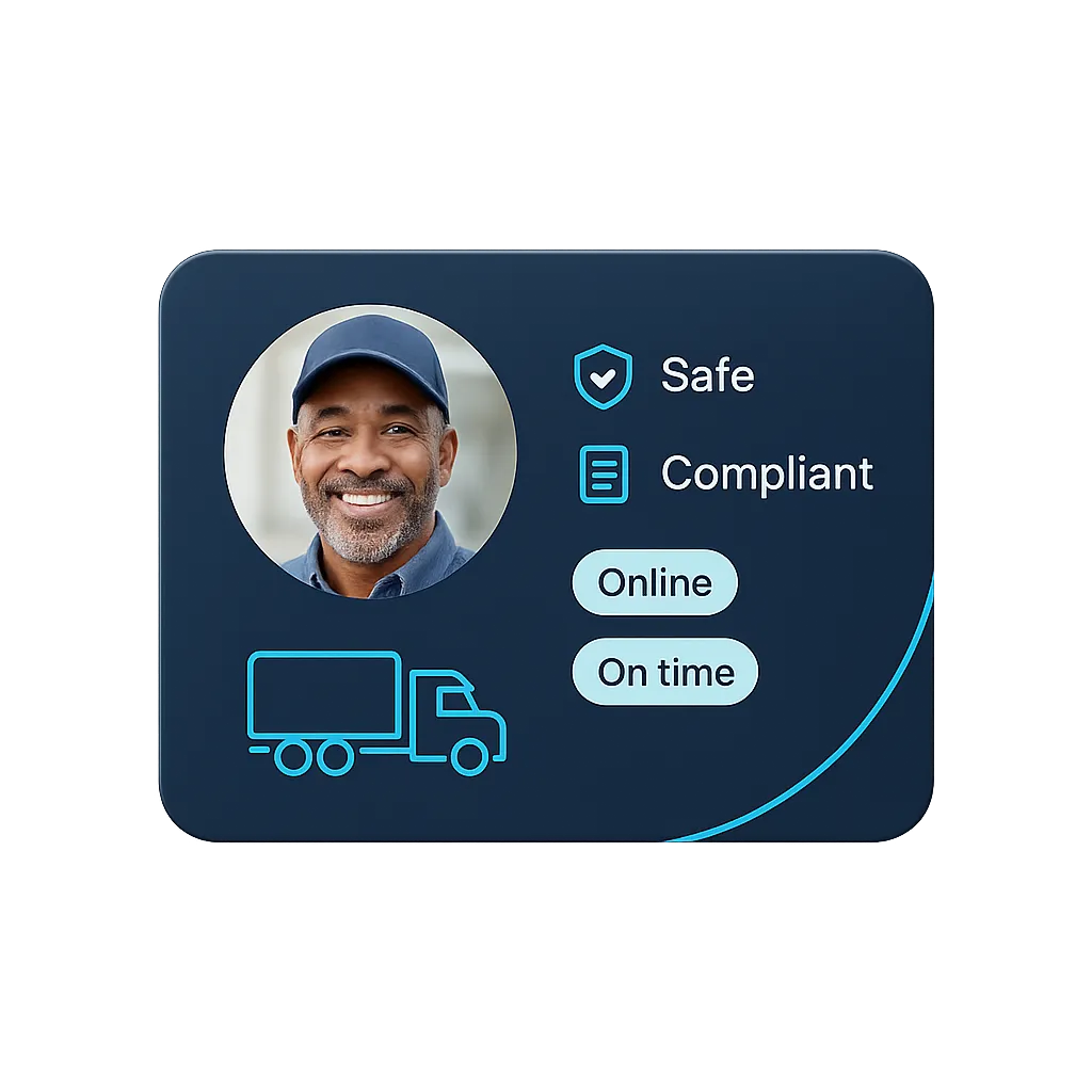 Driver profile and fleet tracking dashboard UI