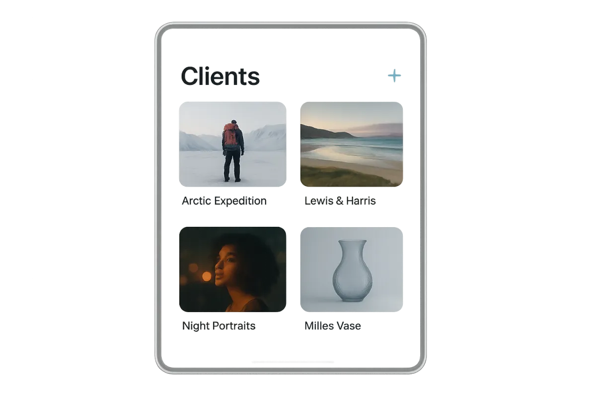 A light-mode dashboard UI with cyan accents showing project files, floating over a bright creative workspace.