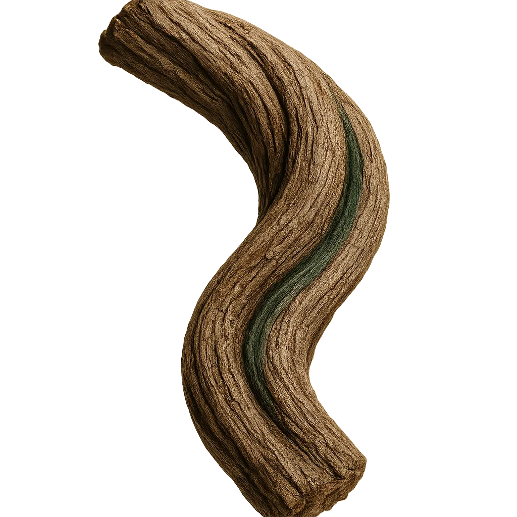 Macro botanical specimen of Live Ayahuasca Vine