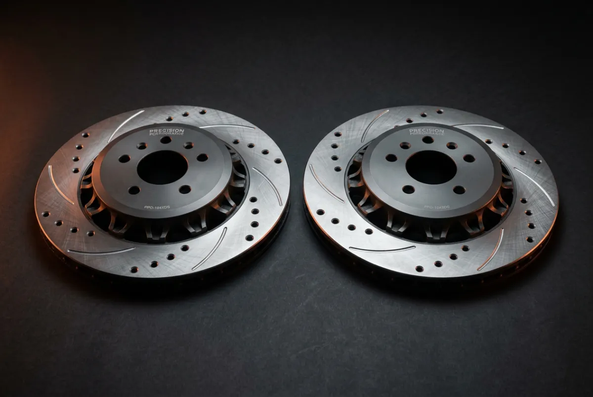 Brand new drilled and slotted brake rotor kit