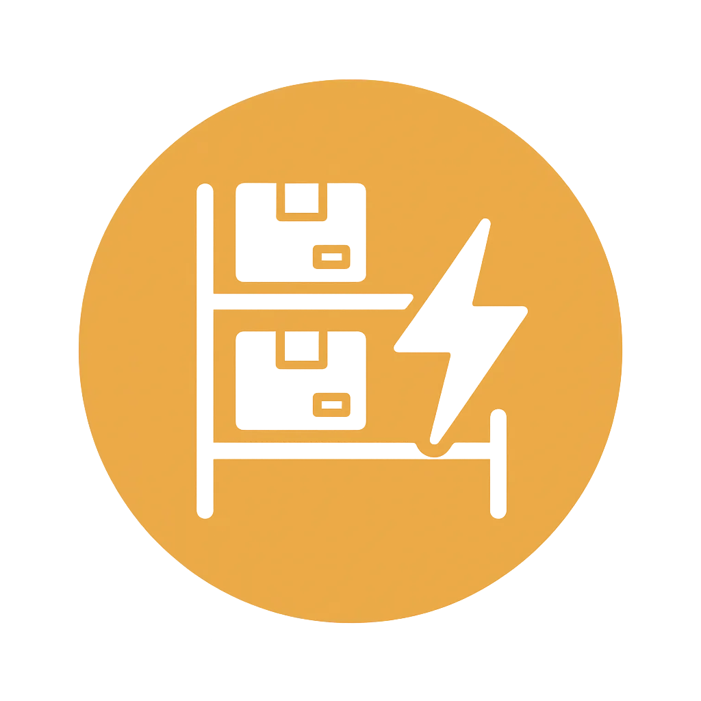 Icono gestión de almacén eléctrico