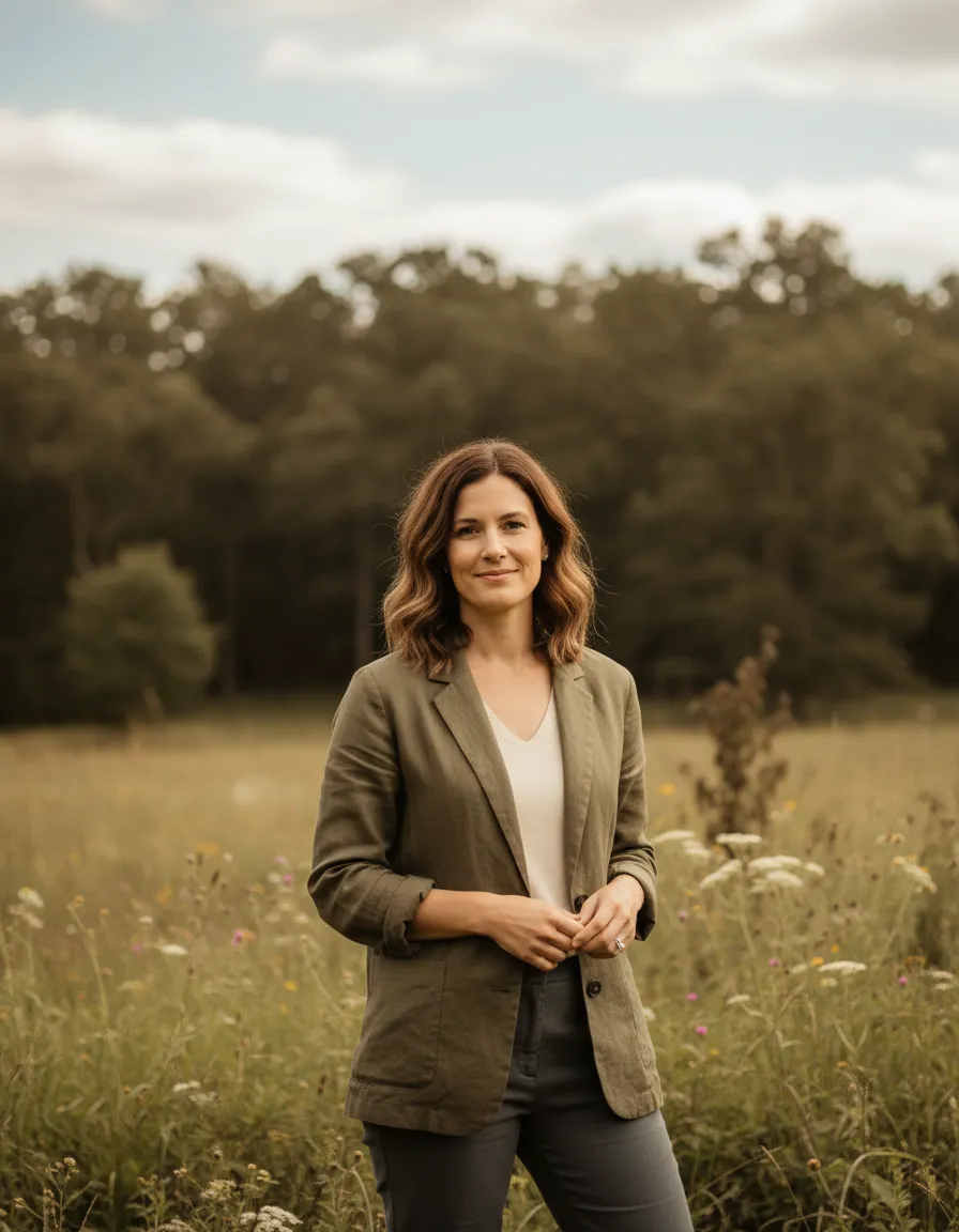 Katrina standing outdoors in a natural setting