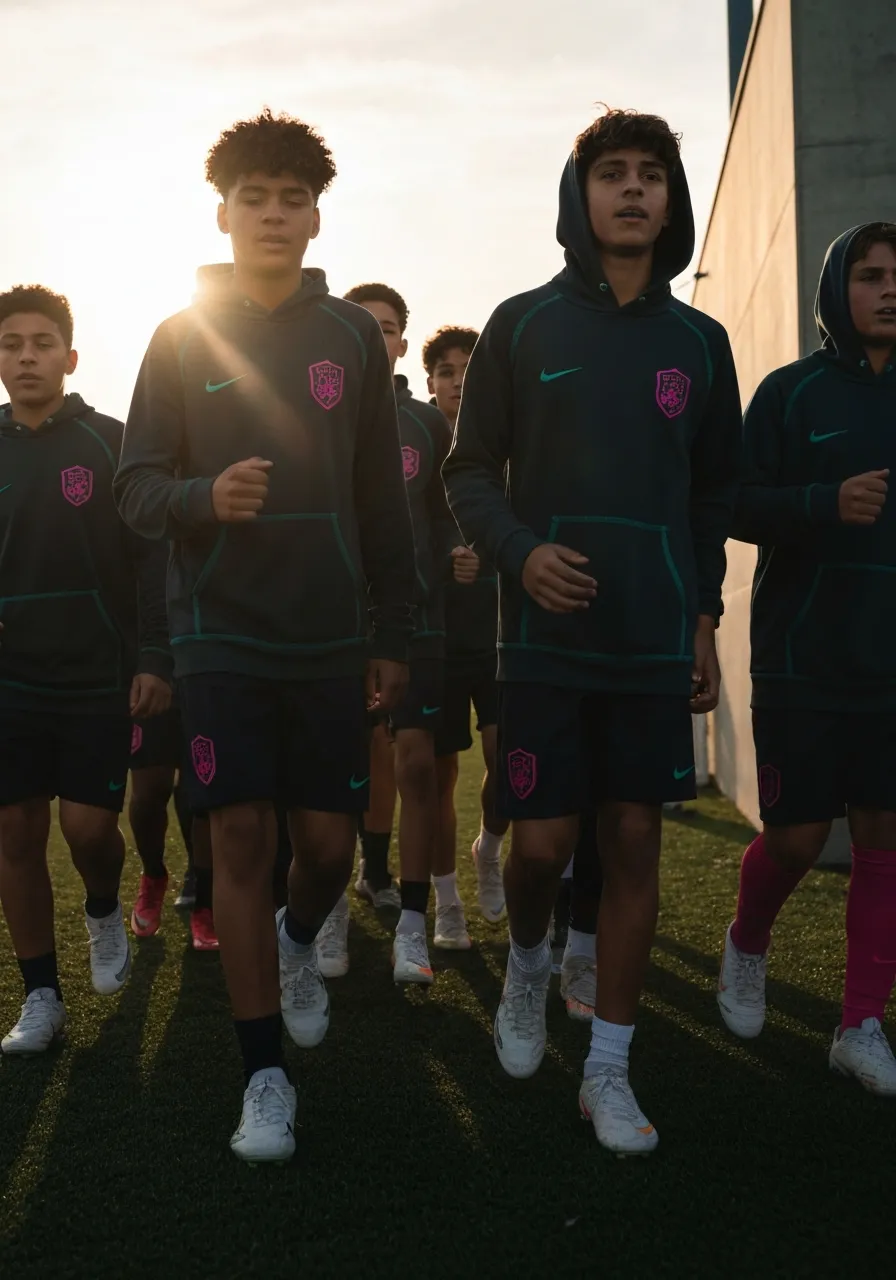 Sports team wearing personalized tour hoodies