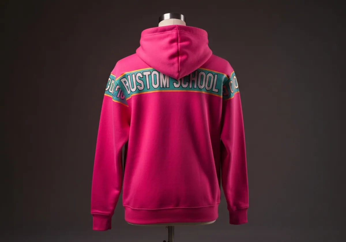 Custom school design artwork on hoodie