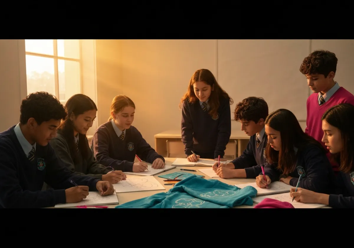Students sketching ideas