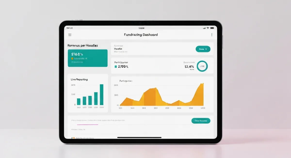 Live reporting dashboard chart showing revenue growth