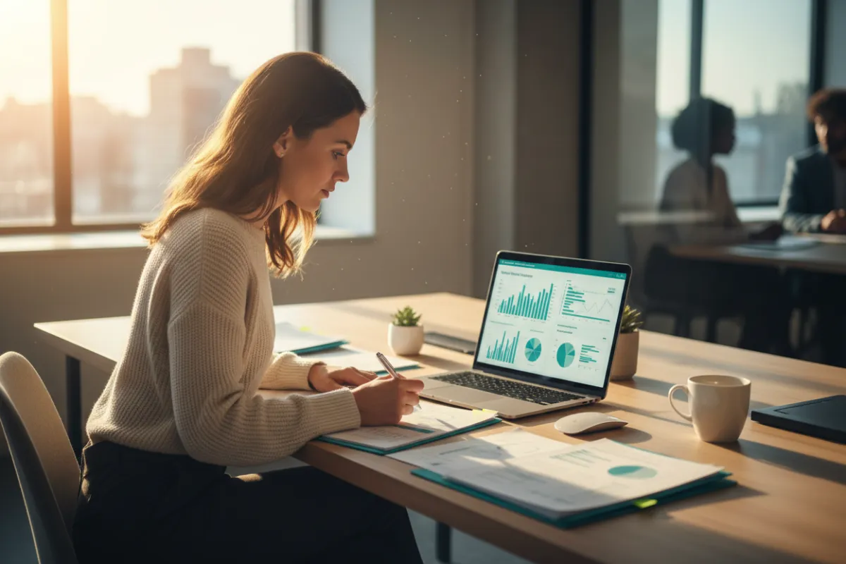 WFM analyst reviewing workforce reports and scheduling analytics