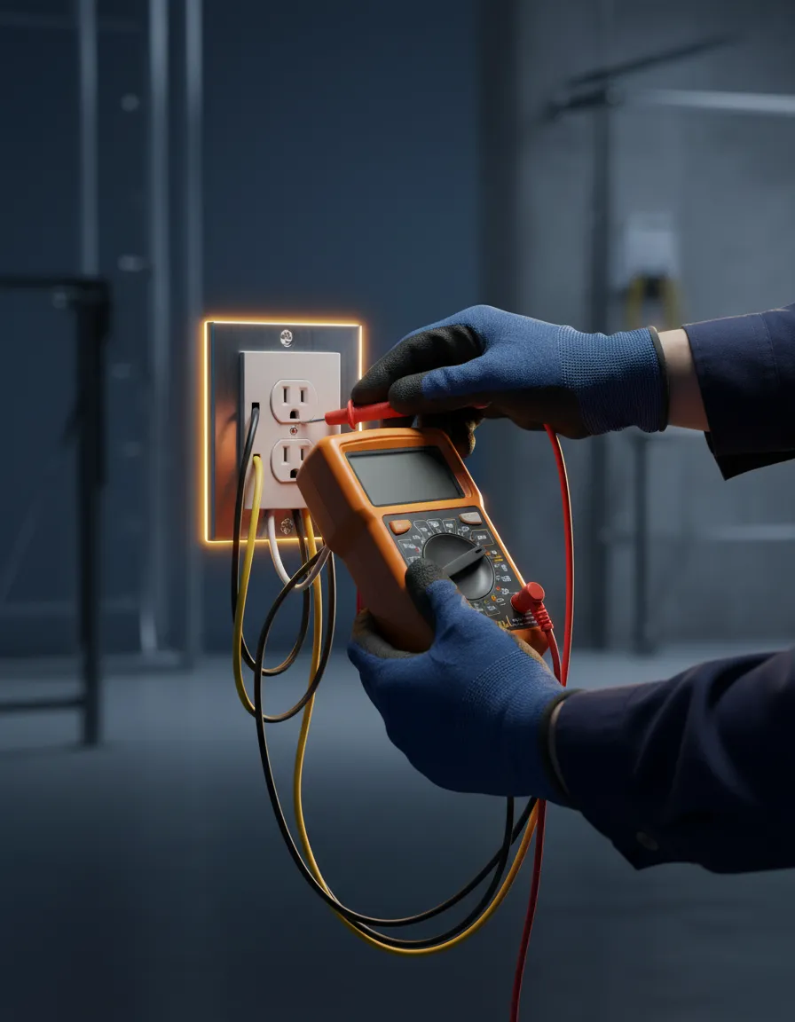 Professional electrician conducting advanced diagnostic testing