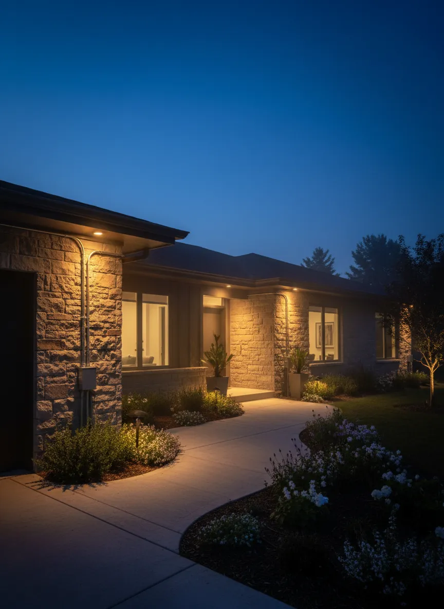 Custom lighting installation and interior landscape lighting