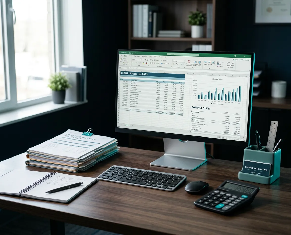 Professional accounting and financial advisory office setting