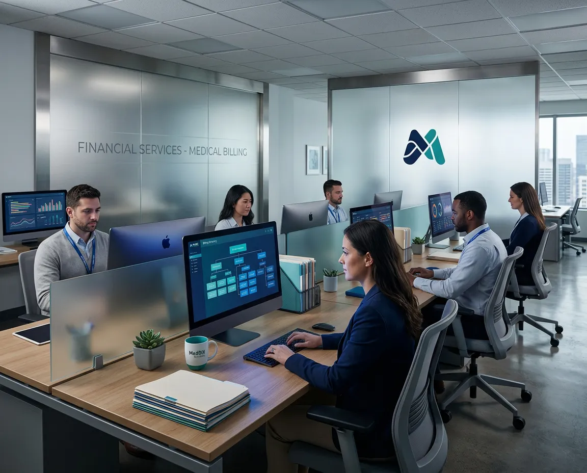Professional medical billing and administrative office environment