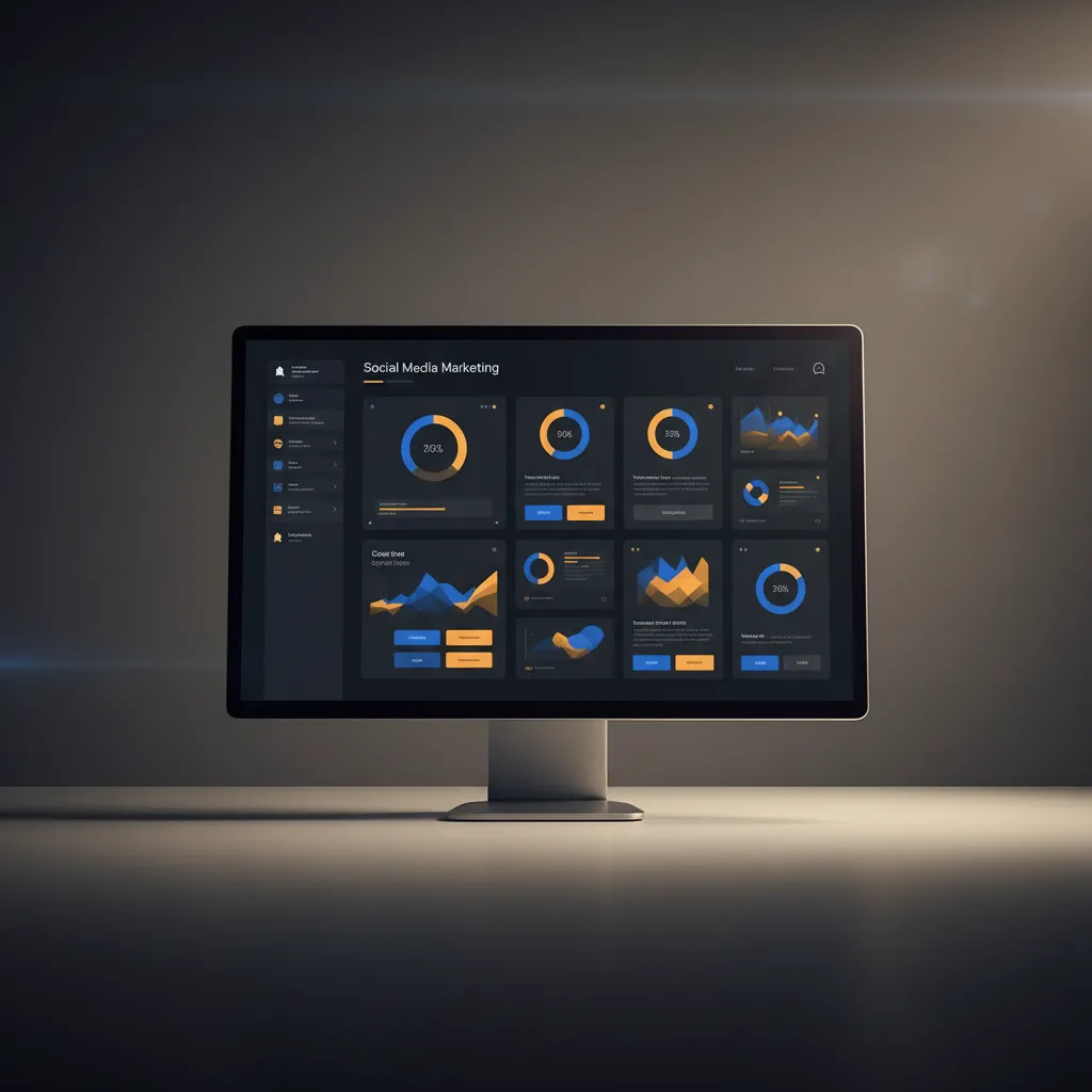 Content and Social Media Marketing Dashboard Mockup