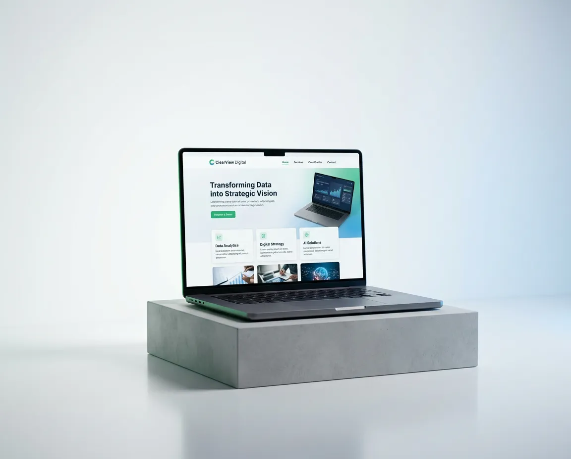 Modern web design showcase and laptop display by ClearView Digital in Tempe, Arizona