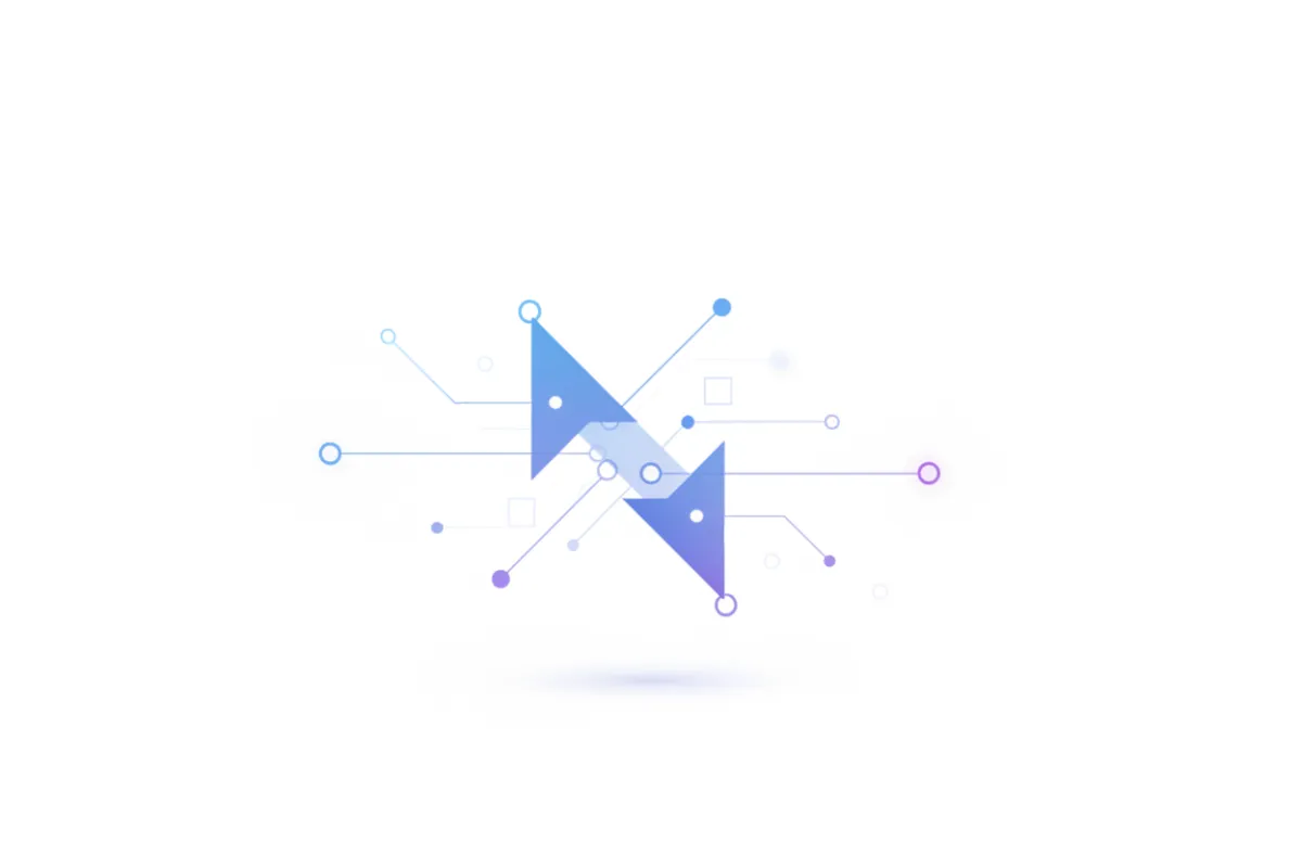 Abstract minimal geometric blue and purple insurance technology illustration