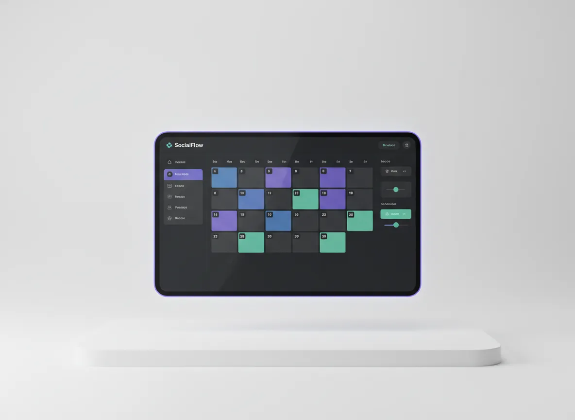 Social media calendar UI screenshot