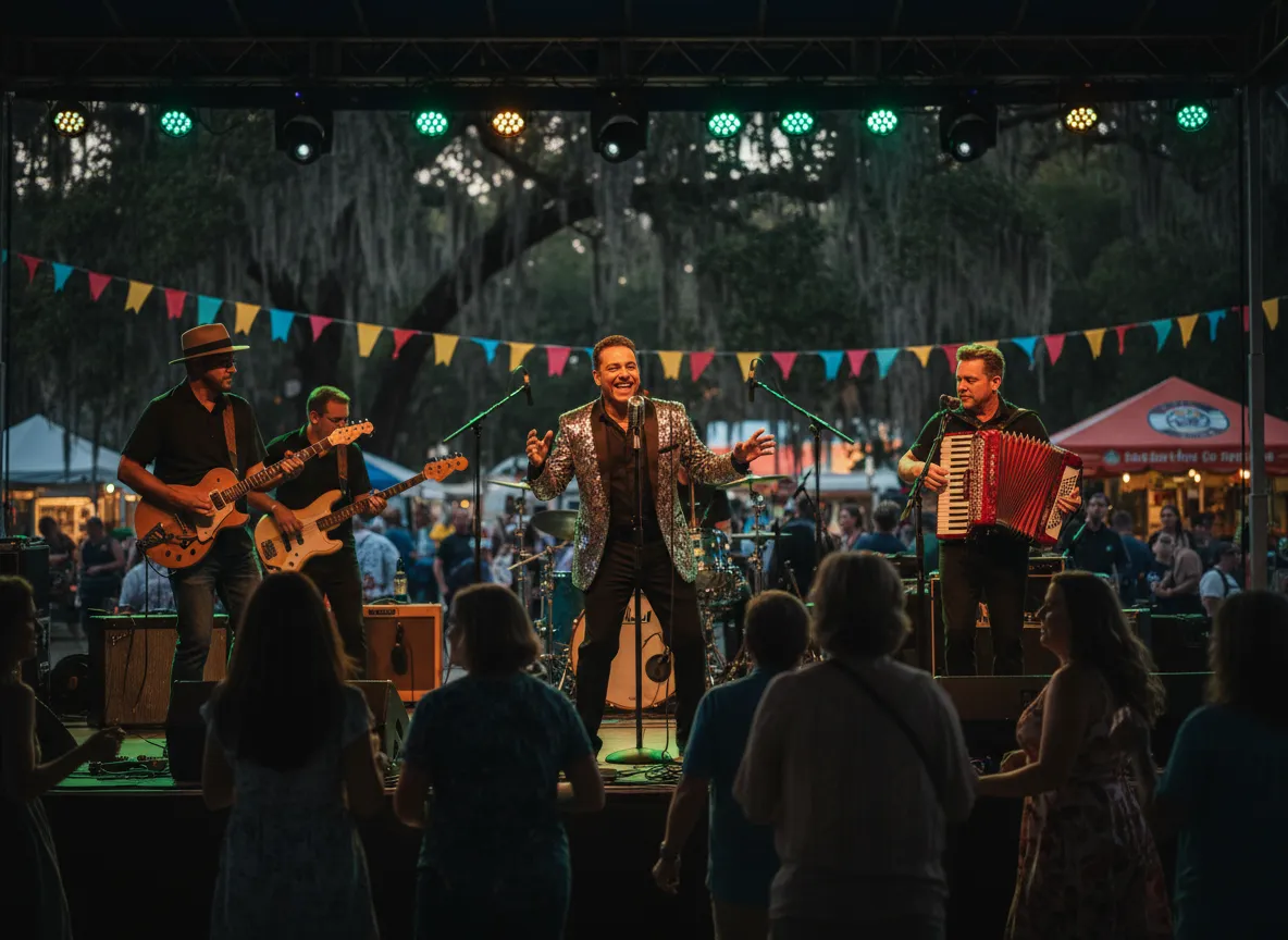 Swamp Pop band performing on stage
