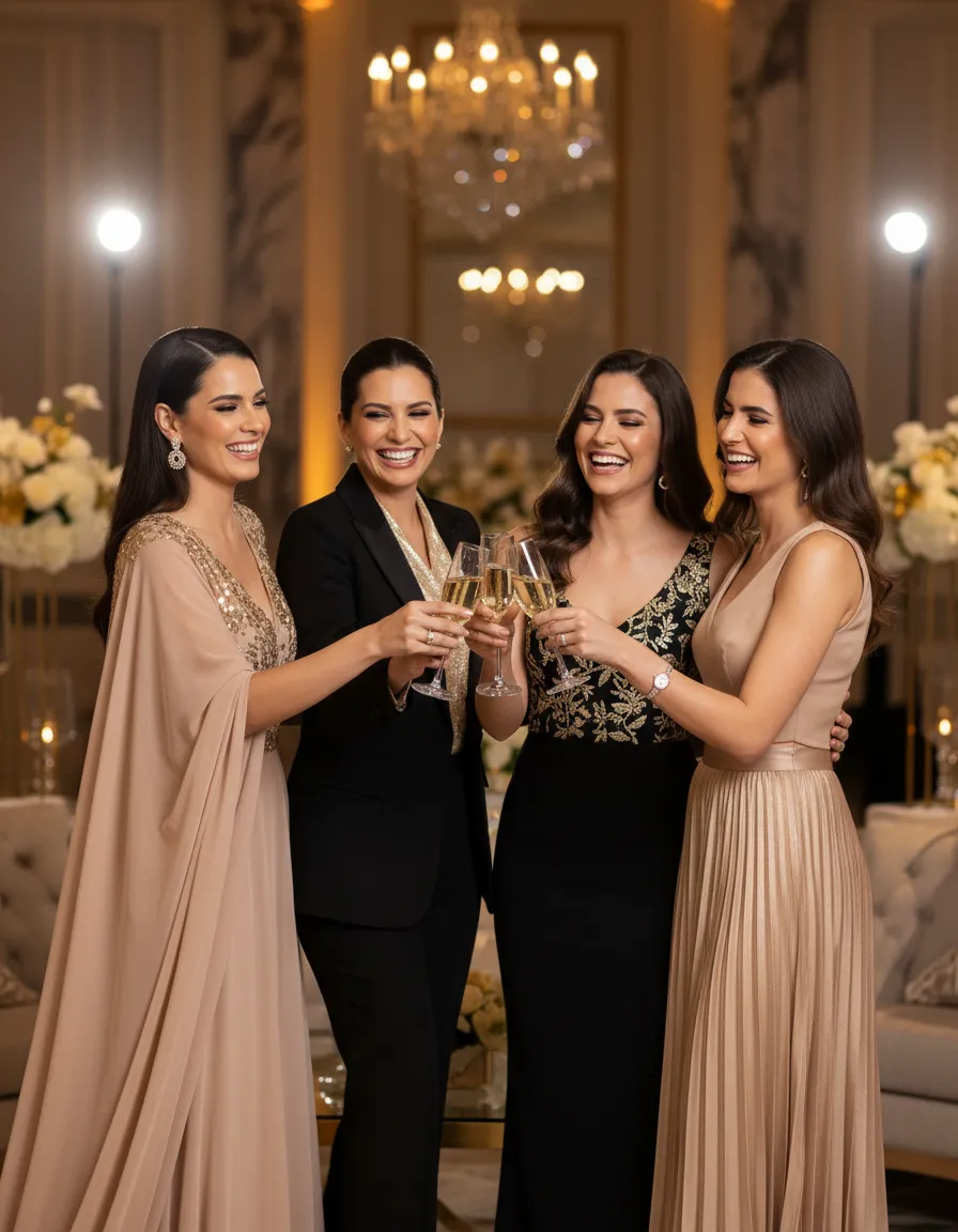 Outfit para fiestas y noches de celebración con brillo elegante