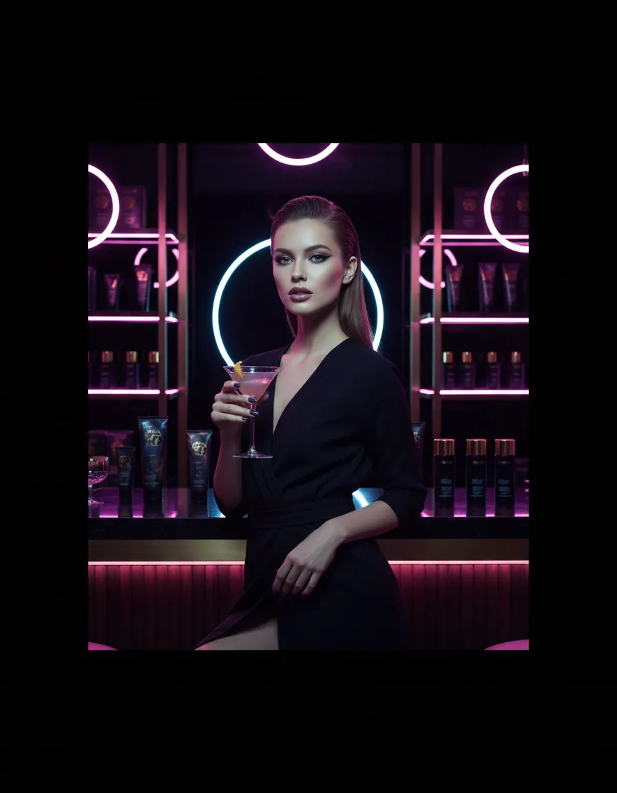 Modelo estilo celebrity en spa bar boutique Extravagant