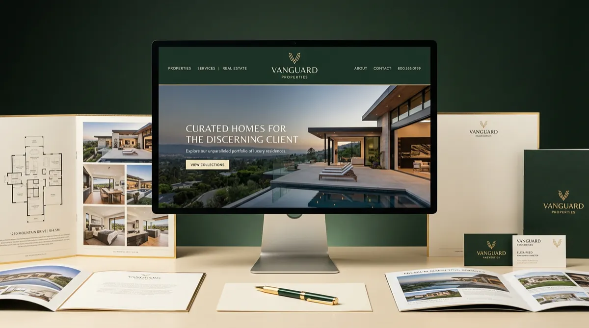 Bespoke luxury real estate website platform layout